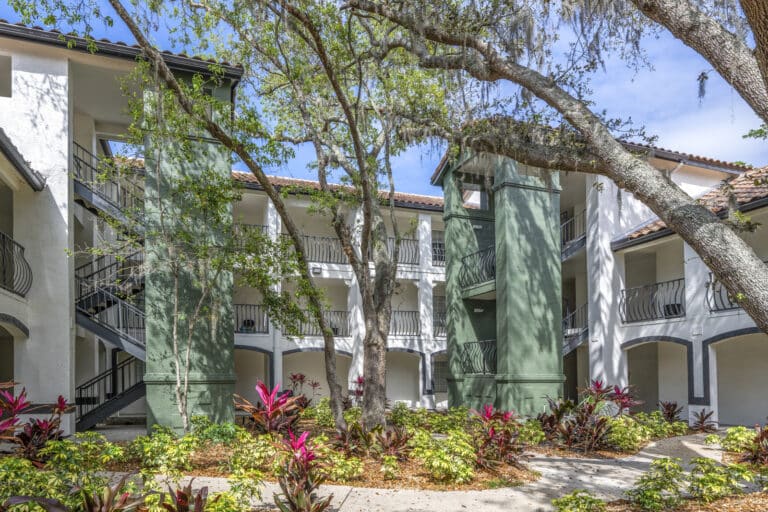 Mezzo of Tampa Palms Apartments courtyard.