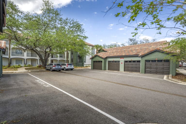 Mezzo of Tampa Palms Apartments detached garages.