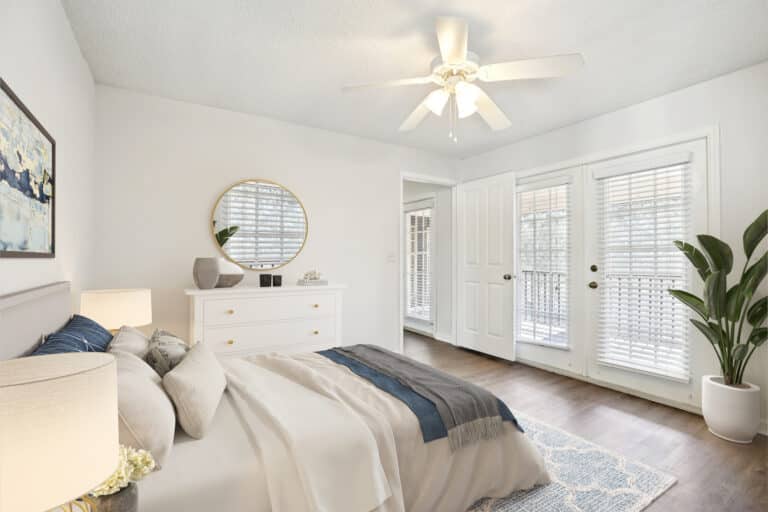 Bedroom interior at Mezzo of Tampa Palms apartments