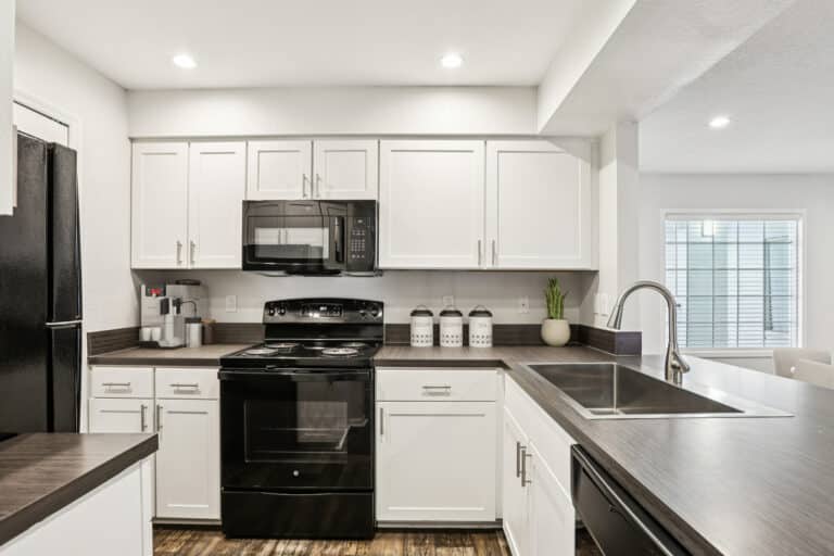 Modern kitchen at Mezzo of Tampa Palms apartments